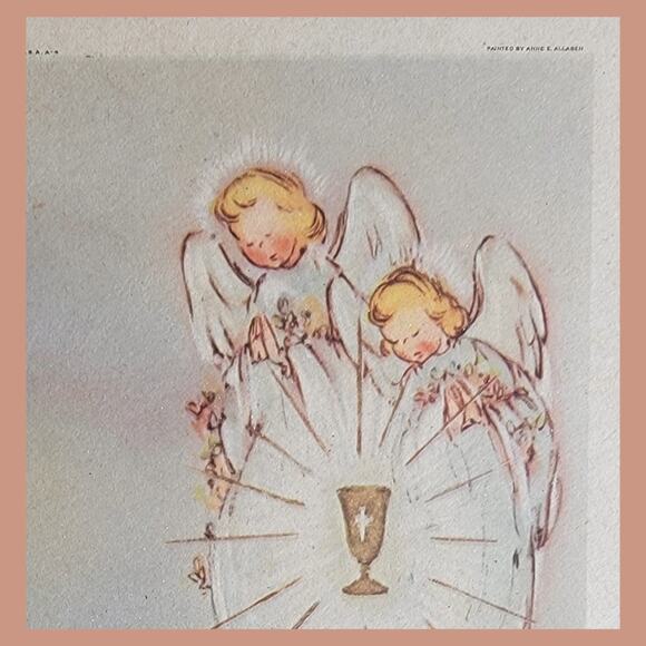 Vintage 1950s Framed My First Holy Communion E.G. Co Inc. Print - Picture 3 of 5